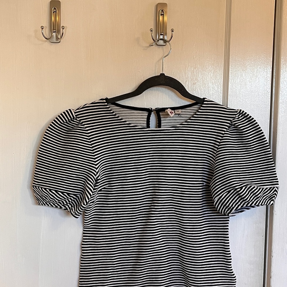 Dolan puff sleeve and striped blouse